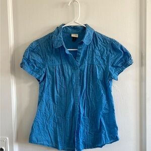Sonoma Blue Textured Shirt Sleeve Button Up